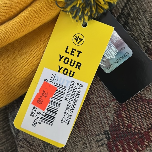 NWT! ‘47 Youth Packers Hat Googly Eyes Face Ear Flaps & Tassles - Picture 7 of 7